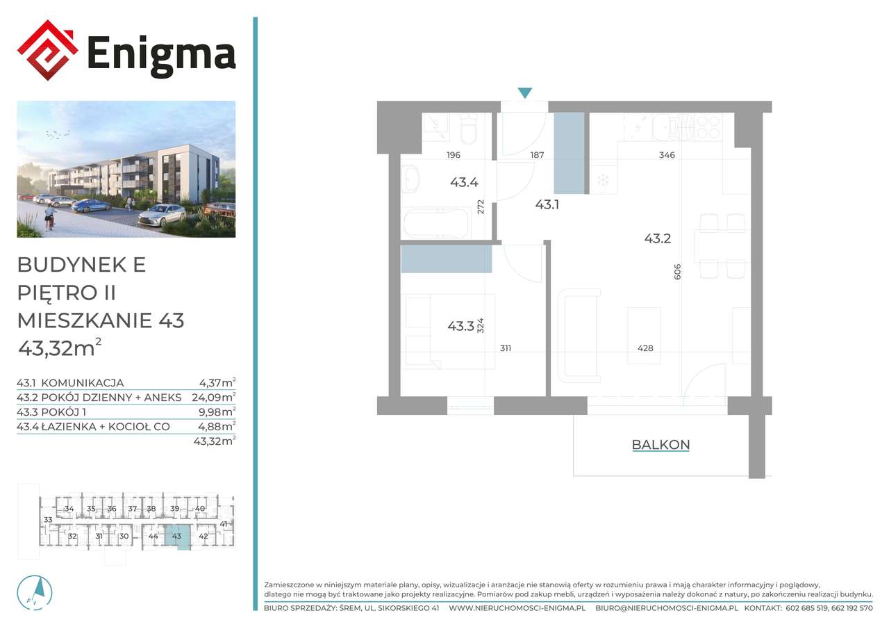 PSARSKIE - ul. Hebanowa 5/43 - 43,32 m2 - II PIĘTRO-6