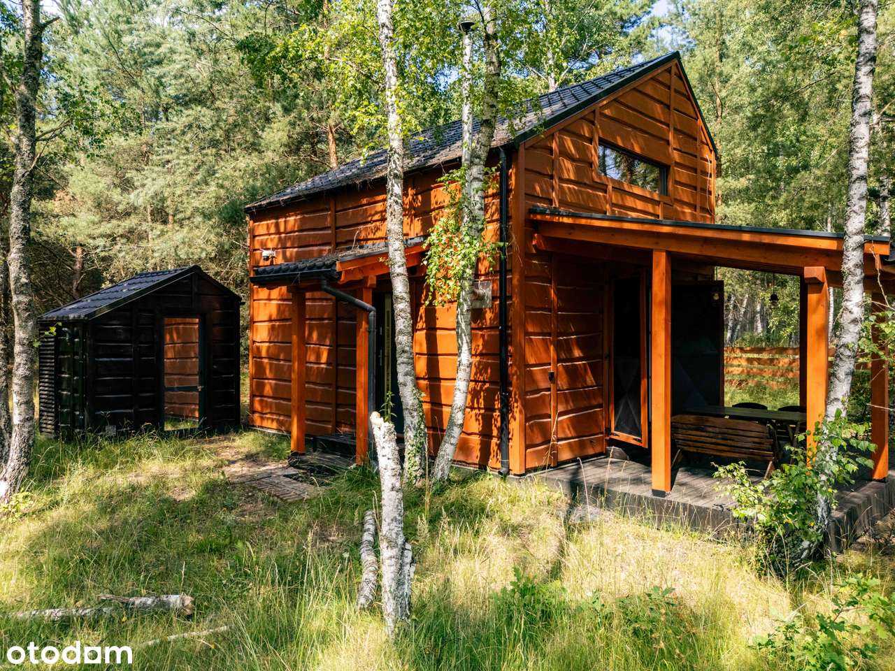 Dom rekreacyjny w lesie|Antresola|Sauna|Klimatyzacja|Kominek