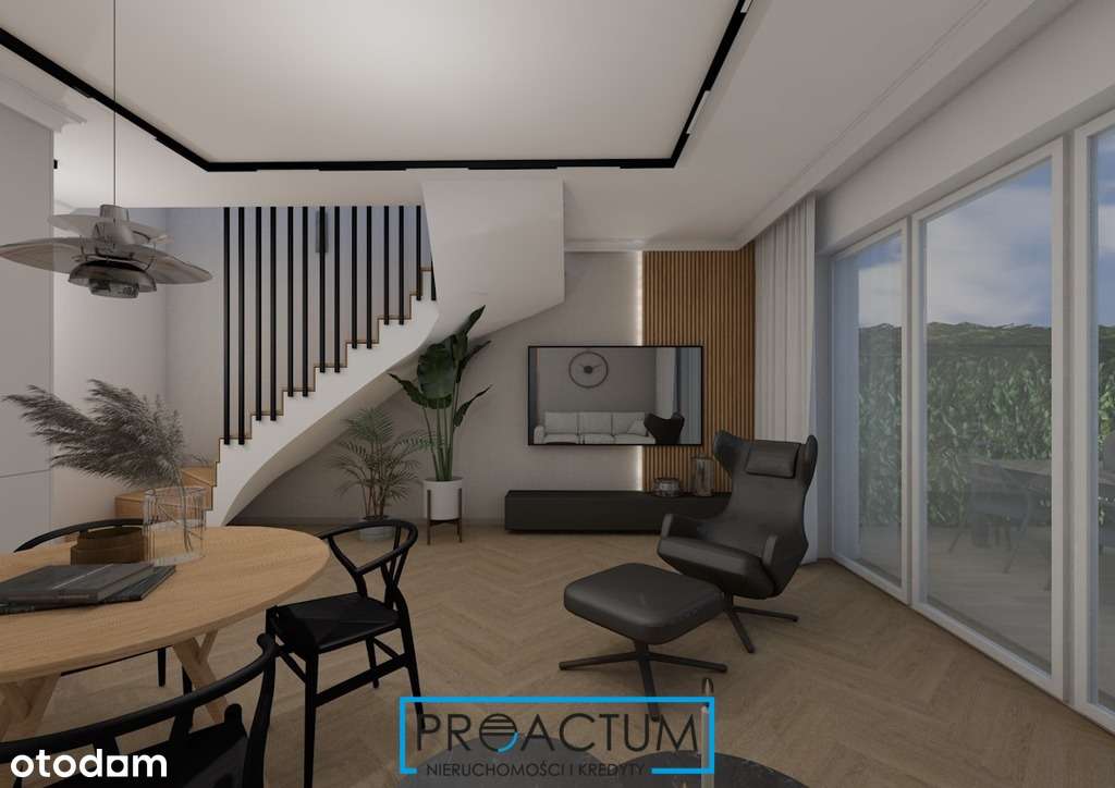 Nowoczesny dom szeregowy z ogródkiem i garażem-6