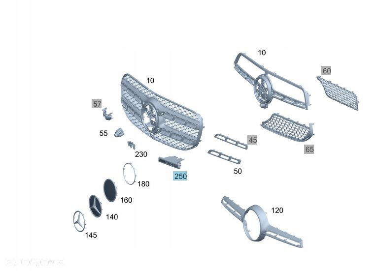 MERCEDES GLE W167 167 EMBLEMAT ZNACZEK AMG W GRILL - 3