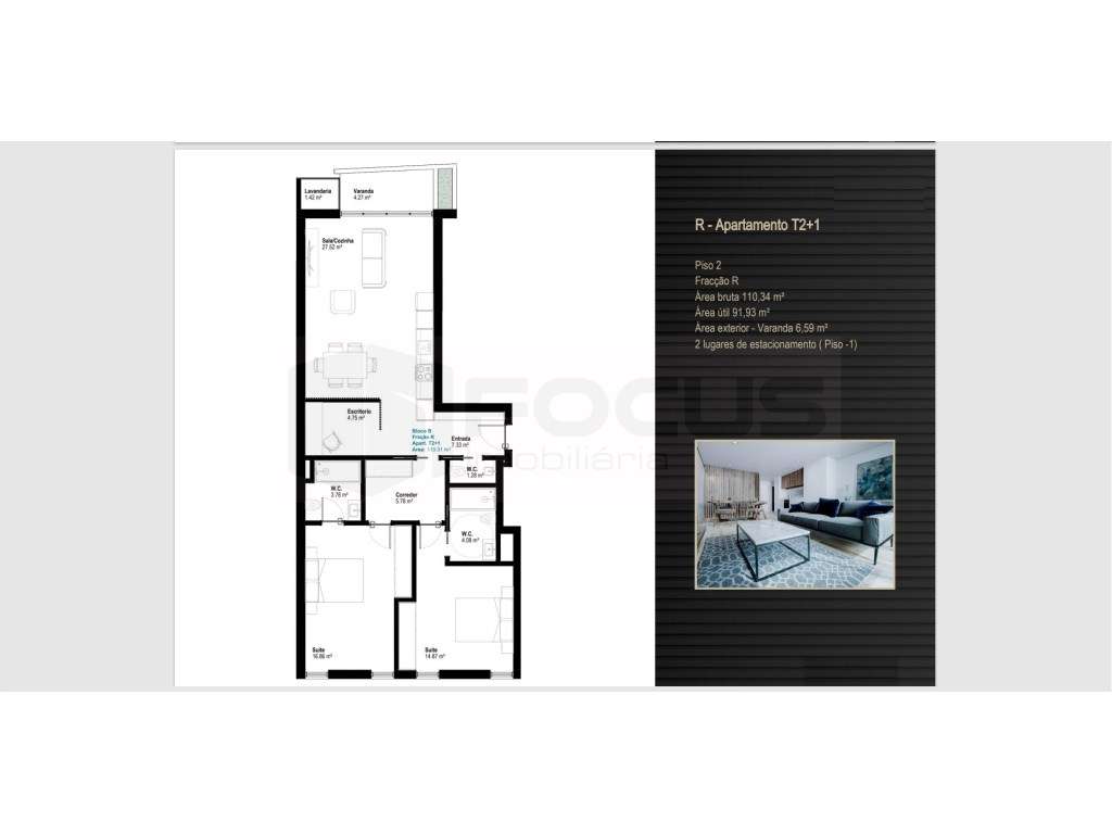 Novo T2+1 com lugar de garagem- Aveiro - Grande imagem: 4/4