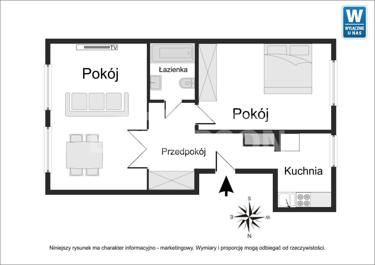 Dwupokojowe mieszkanie do sprzedania w Centrum-0
