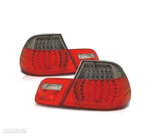 FAROLINS TRASEIROS LED PARA BMW E46 CABRIO 99-03 VERMELHO ESCURECIDO - 1