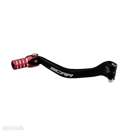 pedal mudanças scar preto ponta vermelha honda cr 250/500 - 1