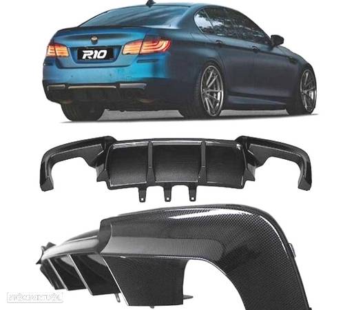 DIFUSOR TRASEIRO CARBONO DUPLO LOOK M5 PARA BMW SERIE 5 F10 F11 - 1