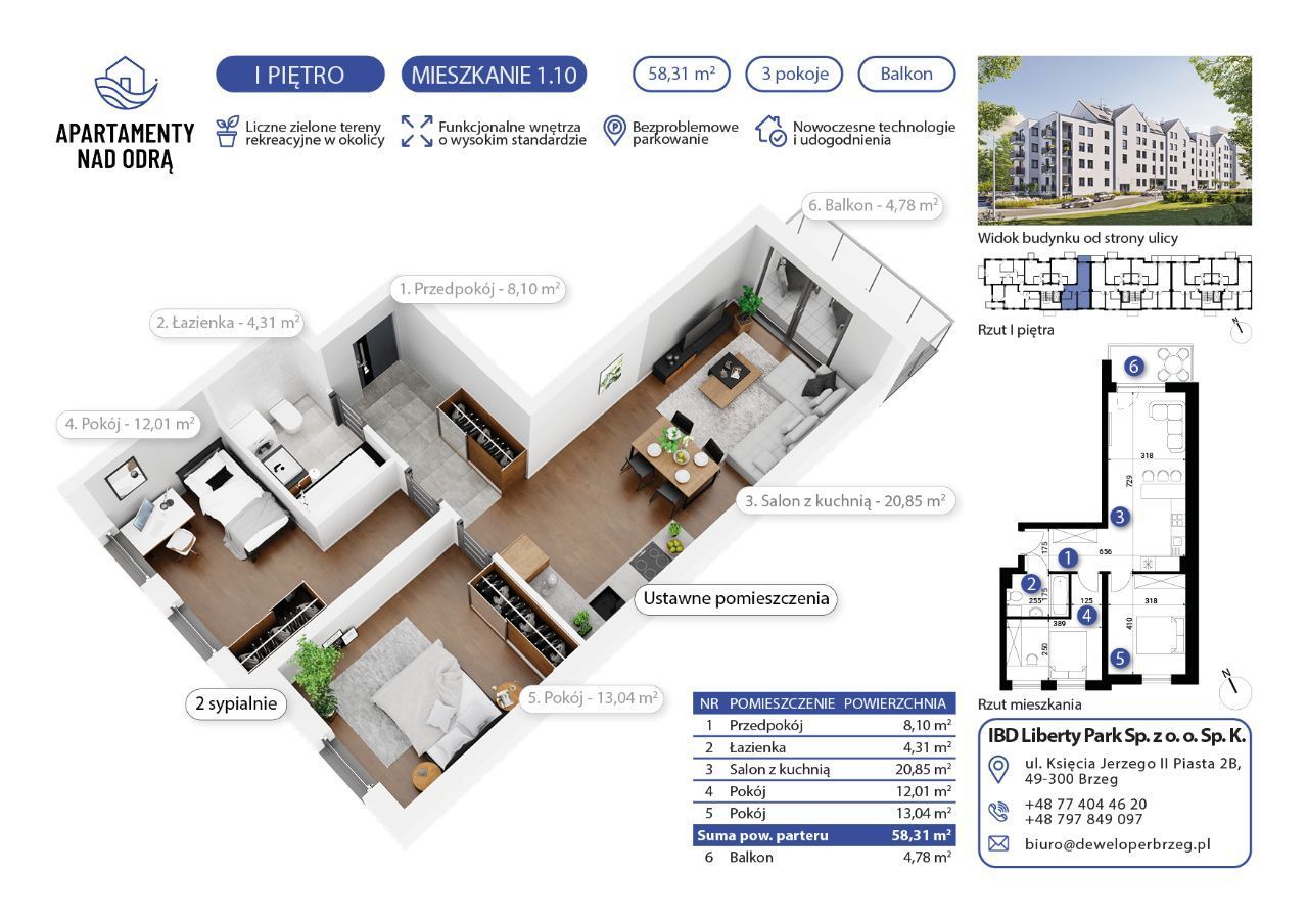 Mieszkania o powierzchni 58,31 m2