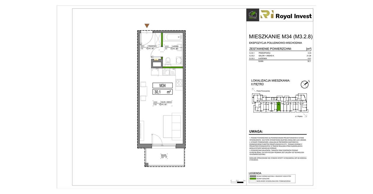 Green Park  | mieszkanie 1-pok. | C34 - Pełny obrazek: 2/7