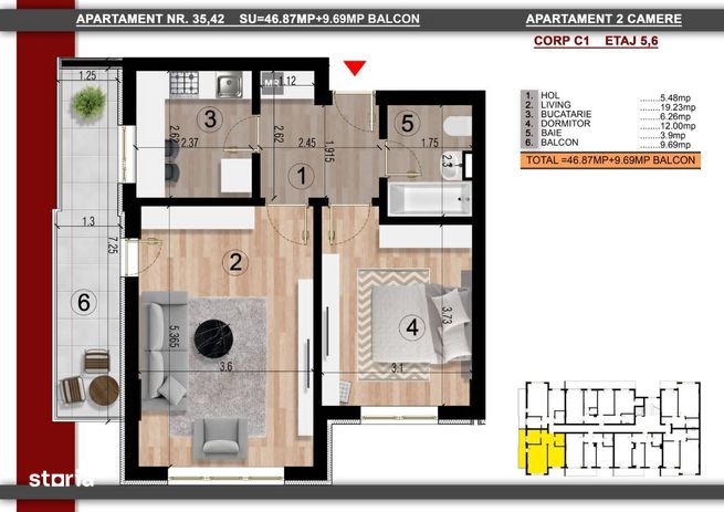 Apartament 2 camere, decomandat, metrou Berceni