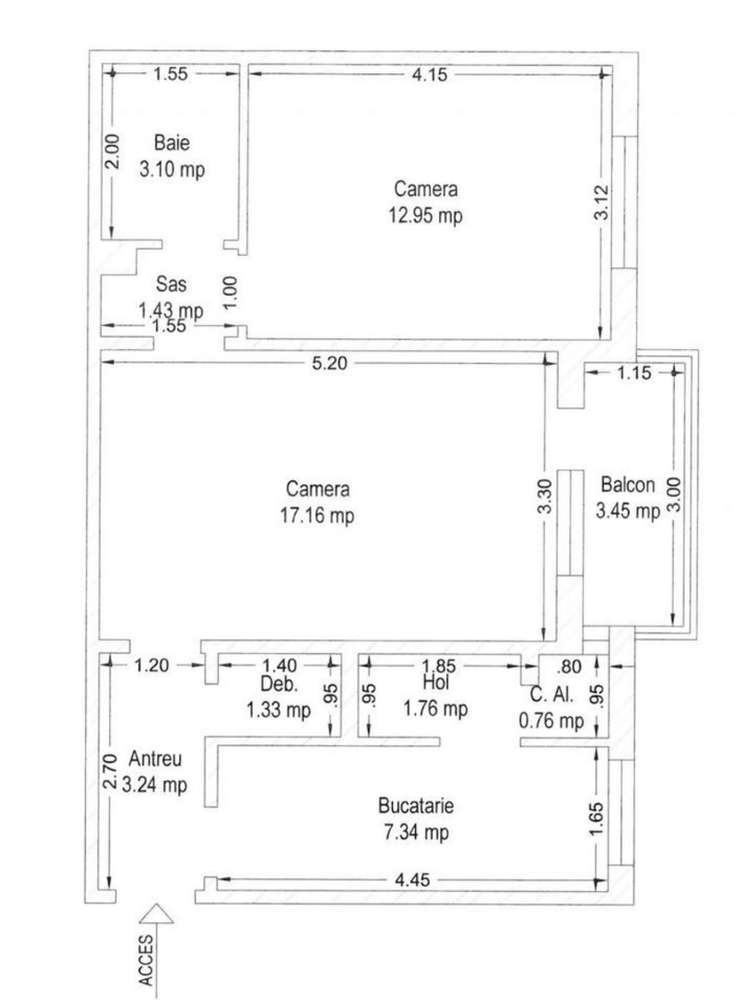 Apartament 2 camere ,etajul 1 Micalaca-2