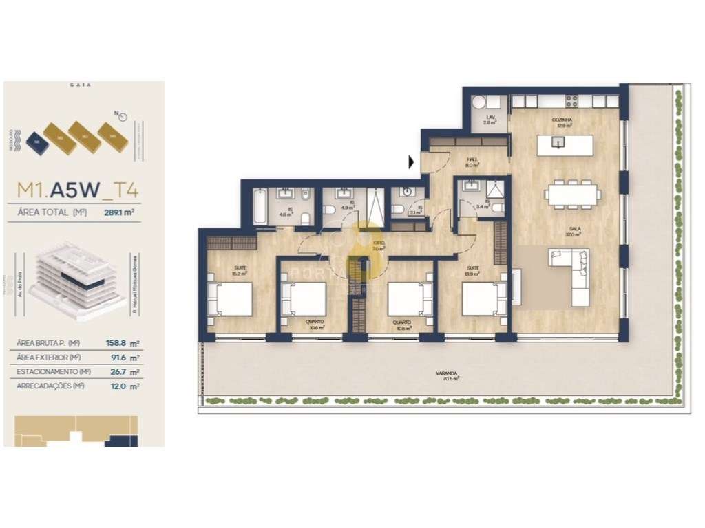 Excelente apartamento T4, com 92m2 de espaço exterior, dois lugares...-22