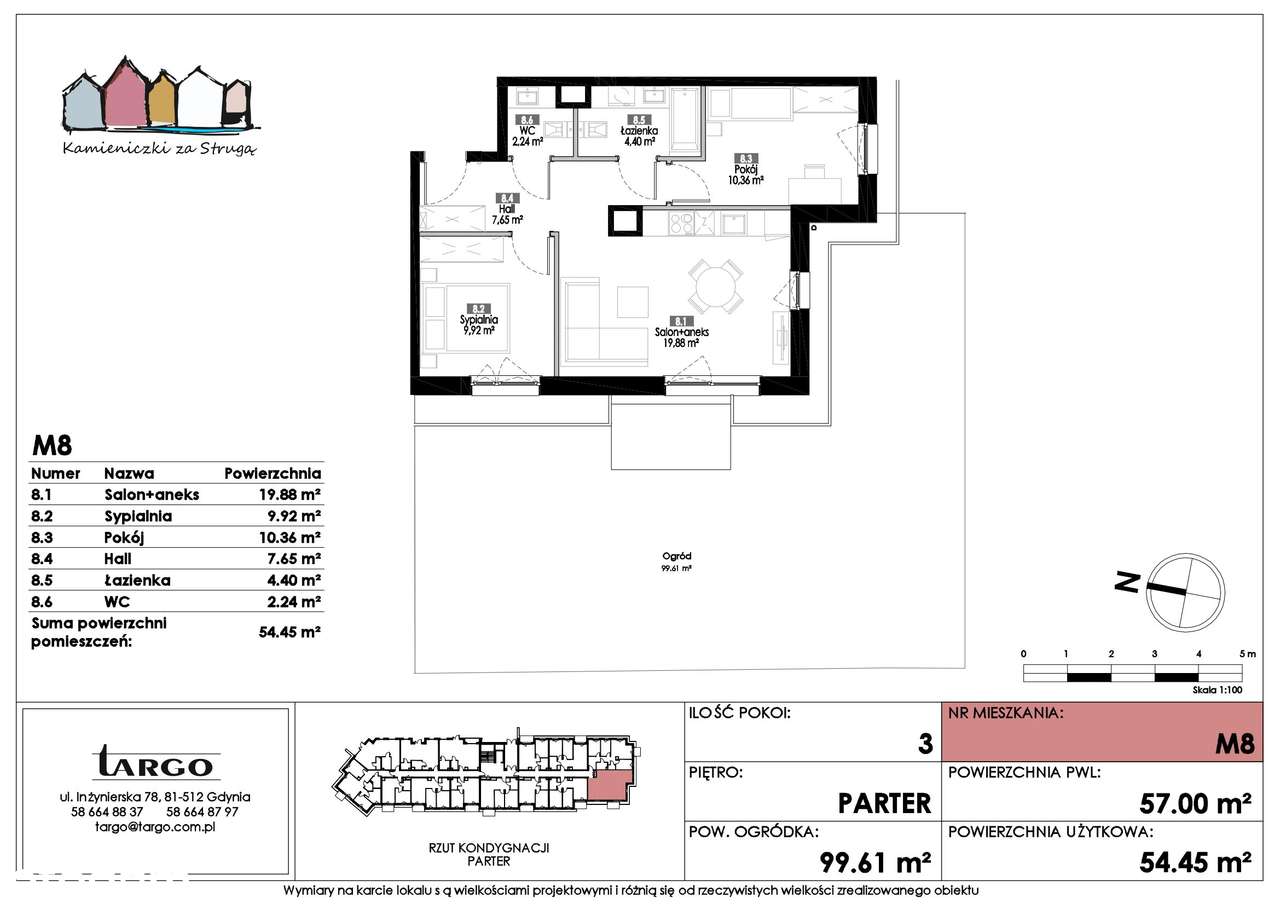 3-pokojowe mieszkanie 54m2 + ogródek Bezpośrednio - Pełny obrazek: 2/7