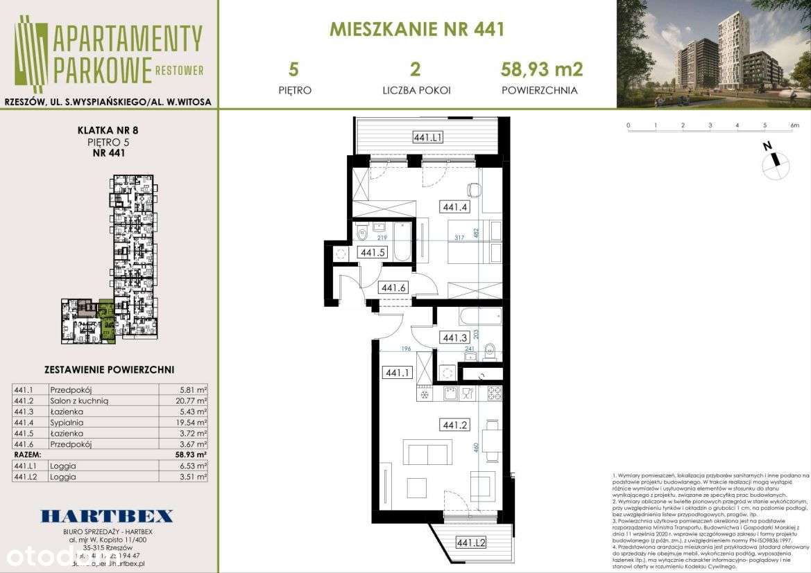 Apartamenty Parkowe | mieszkanie 2-pok. | 441 - Pełny obrazek: 2/7