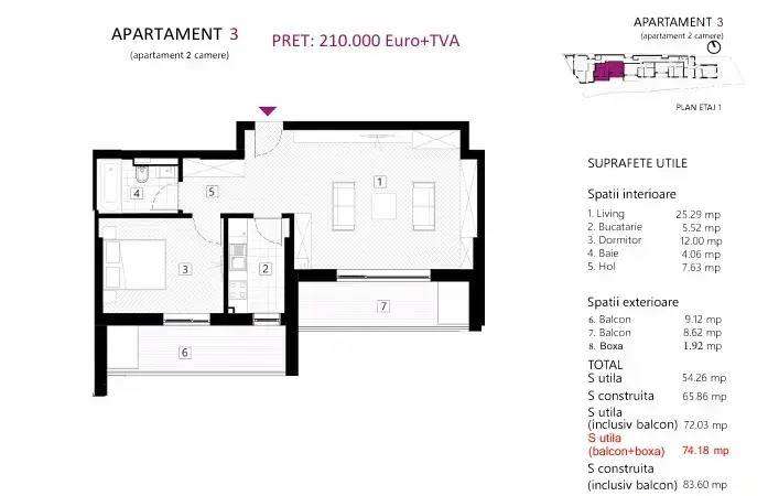 Apartament 2 camere,2 balcoane, boxa, metrou Stefan cel Mare, bloc nou-6