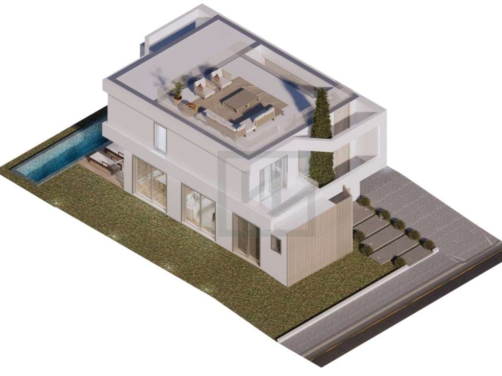 Aroeira / Moradia Nova V4 com rooftop e piscina-17