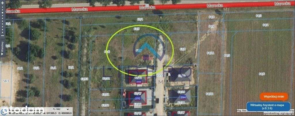 Działka budowlana, kwadrat, media, Pkp Tłuszcz-2