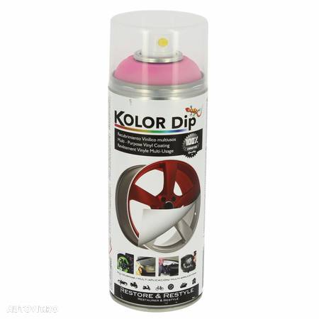 Spray vopsea cauciucata Kolor Dip Roz Fluorescent 400ml - 1