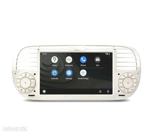 AUTO RÁDIO GPS ANDROID 12 PARA FIAT 500 07-15 BRANCO - 8