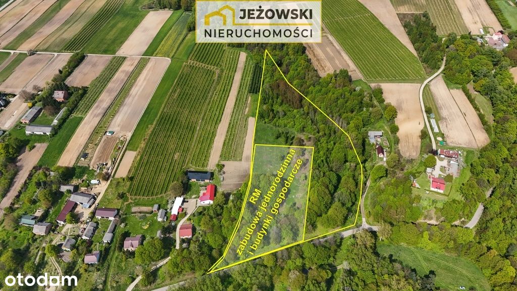 Działka budowlano-rol 2,3ha Stok14km od Kazimierza