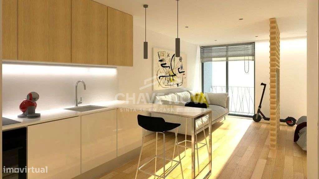 Apartamento T0 Novo c/ Terraço e Lugar de Garagem em Mafamude-12