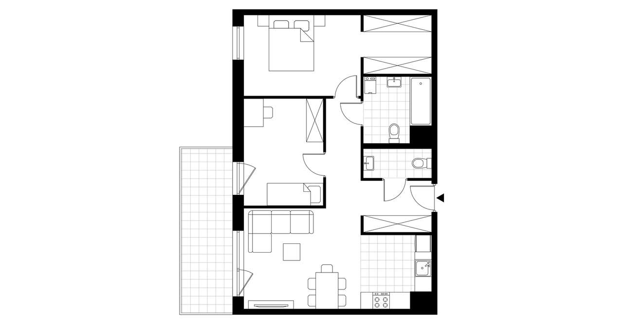 3-pokojowe mieszkanie 65m2 + balkon - Pełny obrazek: 3/8