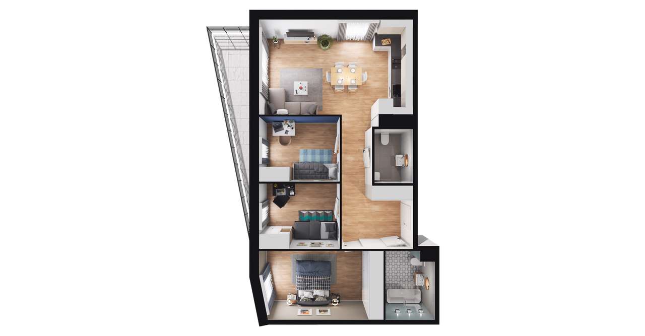 4-pokojowe mieszkanie 75m2 + balkon Bez Prowizji - Pełny obrazek: 2/8