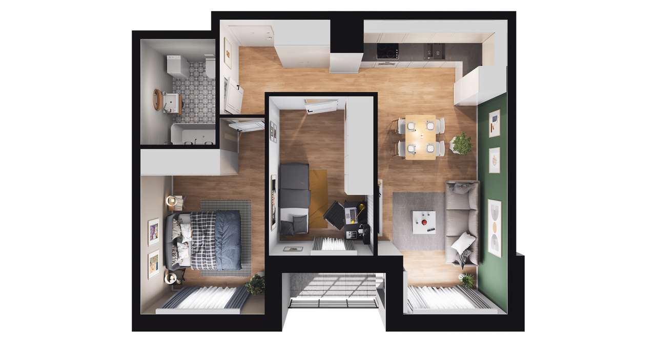 Piasta Park V​I | mieszkanie 3-pok. | G1-44 - Pełny obrazek: 3/7