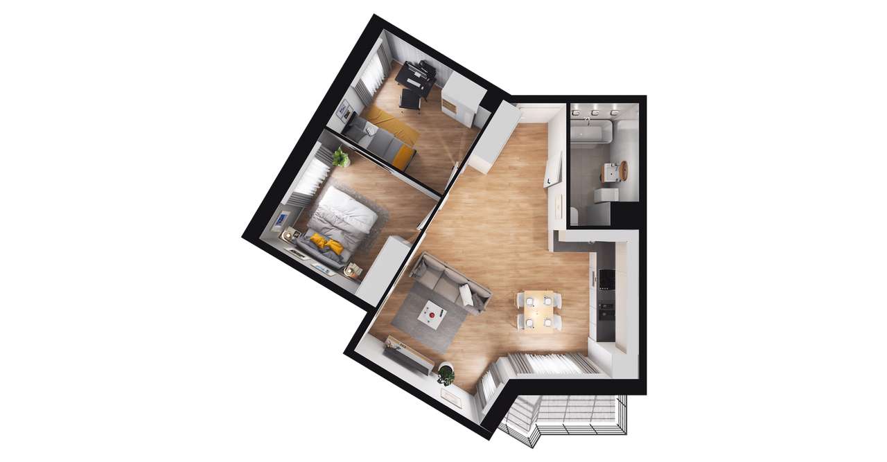 Nowe Pobiedziska 2 | mieszkanie 3-pok. | M1_54 - Pełny obrazek: 3/9