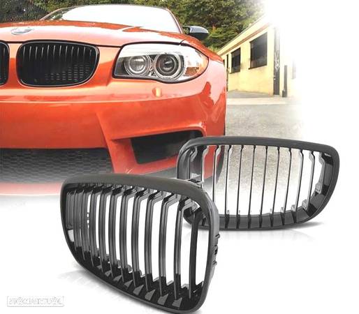 GRELHAS FRONTAIS PARA BMW E81 E87 E82 E88 M PERFORMANCE PRETO BRILHANTE 07-11 - 1