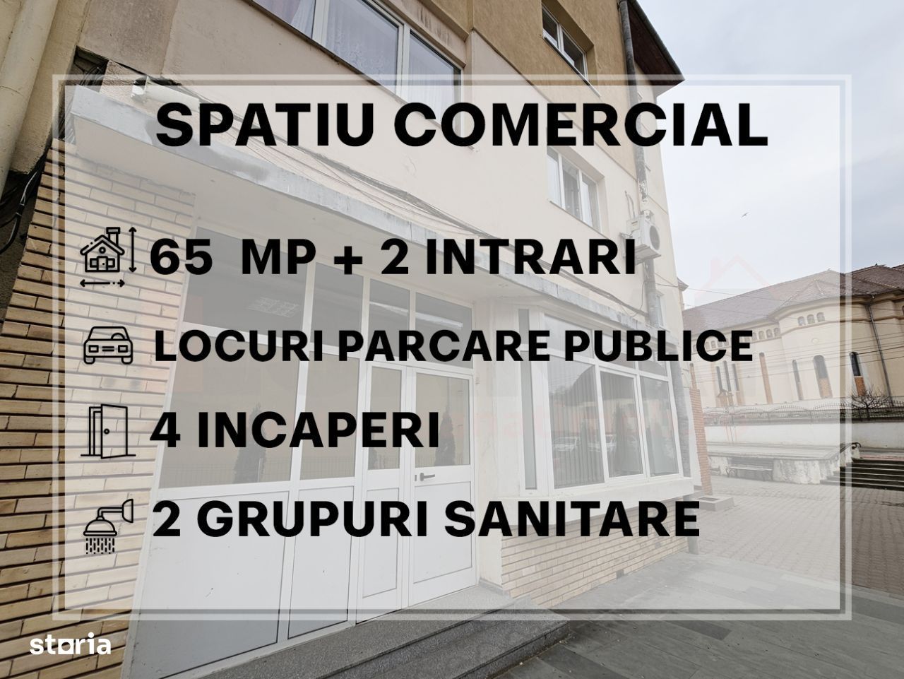 Spatiu Comercial, 4 cam., 2bai, 2 intrari langa Casa de Cultura |VIDEO