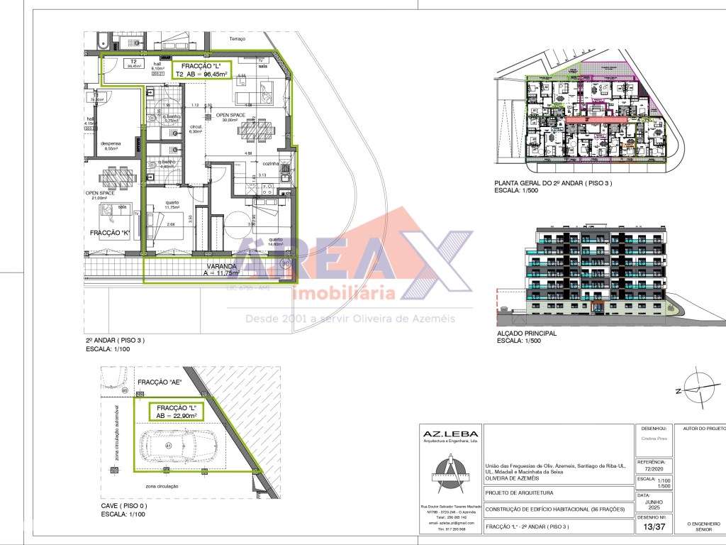 FRAÇÃO L - 2º andar - T2 - 1 lugar de garagem - Grande imagem: 2/17