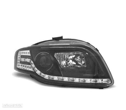 FARÓIS LED PARA AUDI A4 B7 04-08 PRETO - 2