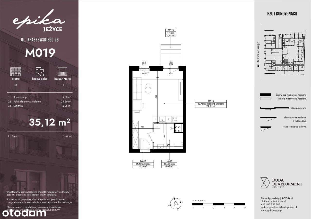 Kawalerka z widokiem na zielone patio - Pełny obrazek: 2/9