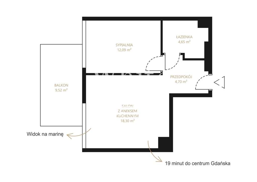 Apartament z widokiem na wodę – Sol Marina, Gdańsk - Pełny obrazek: 4/20