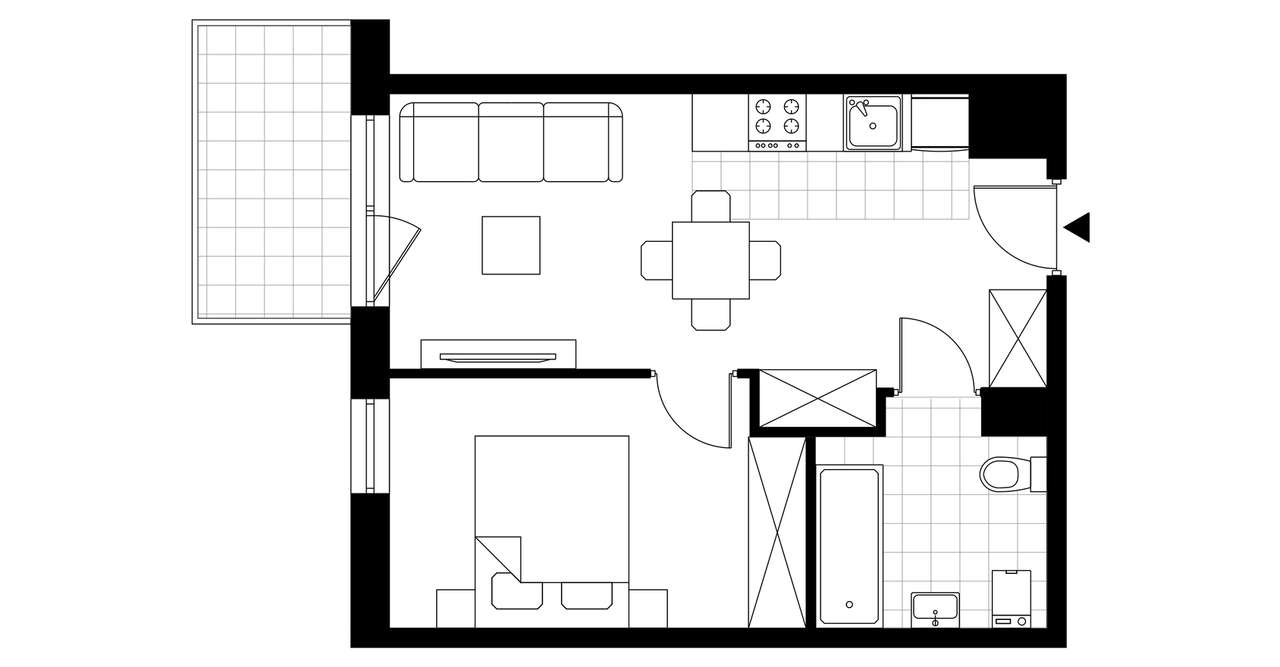 1-pokojowe mieszkanie 35m2 Bez Prowizji - Pełny obrazek: 3/8