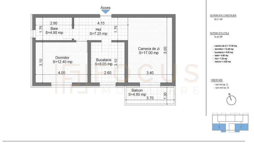 Ap 2 cam D, mutare imediata, parcare, capat Pacurari V LUP-5