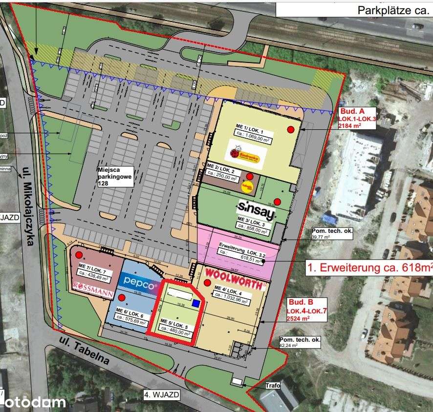 lokal usługowy o pow. 480 m2 Sosnowiec, ul. Mikołajczyka/Andersa - Pełny obrazek: 2/4