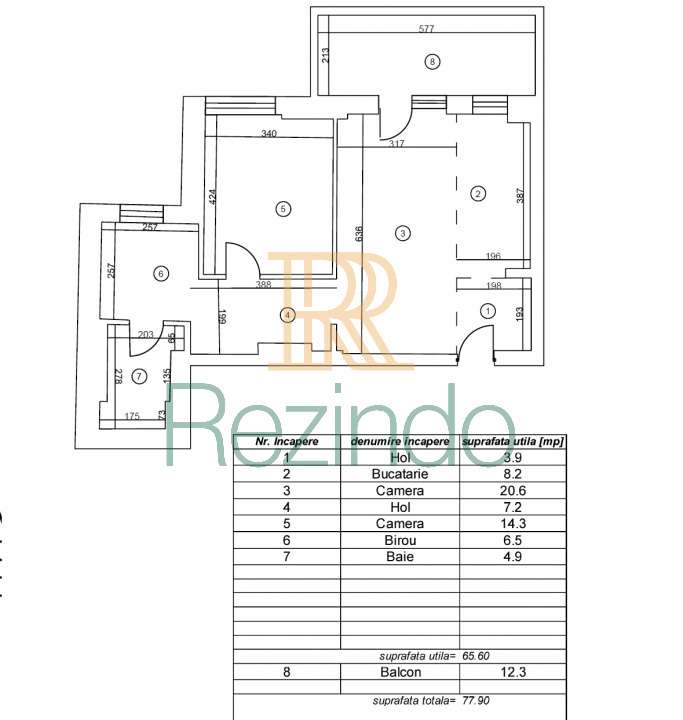 2 camere Superior | 1 Dormitor + Birou/Dressing | Premium-11