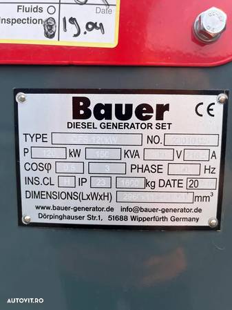 Set Generator de Curent Electric, Diesel, Bauer GFS YHG, 150 kVA / 120 KW, Made in Germany - 14