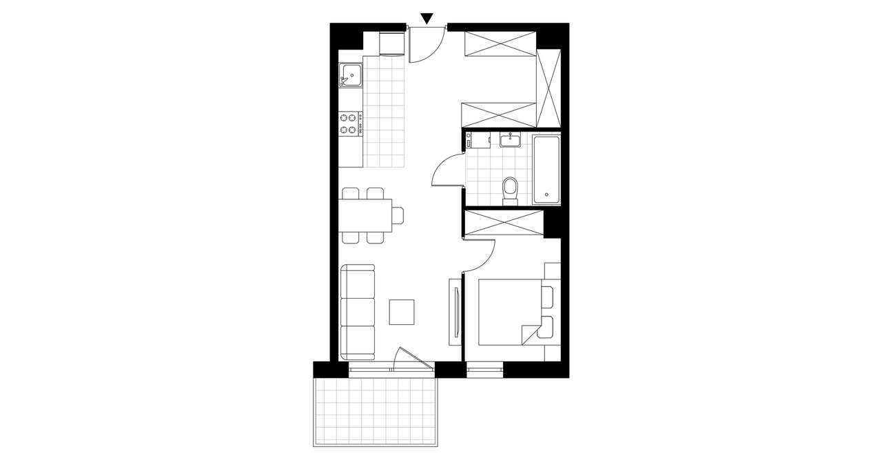 2-pokojowe mieszkanie 41m2 + balkon Bez Prowizji - Pełny obrazek: 3/8