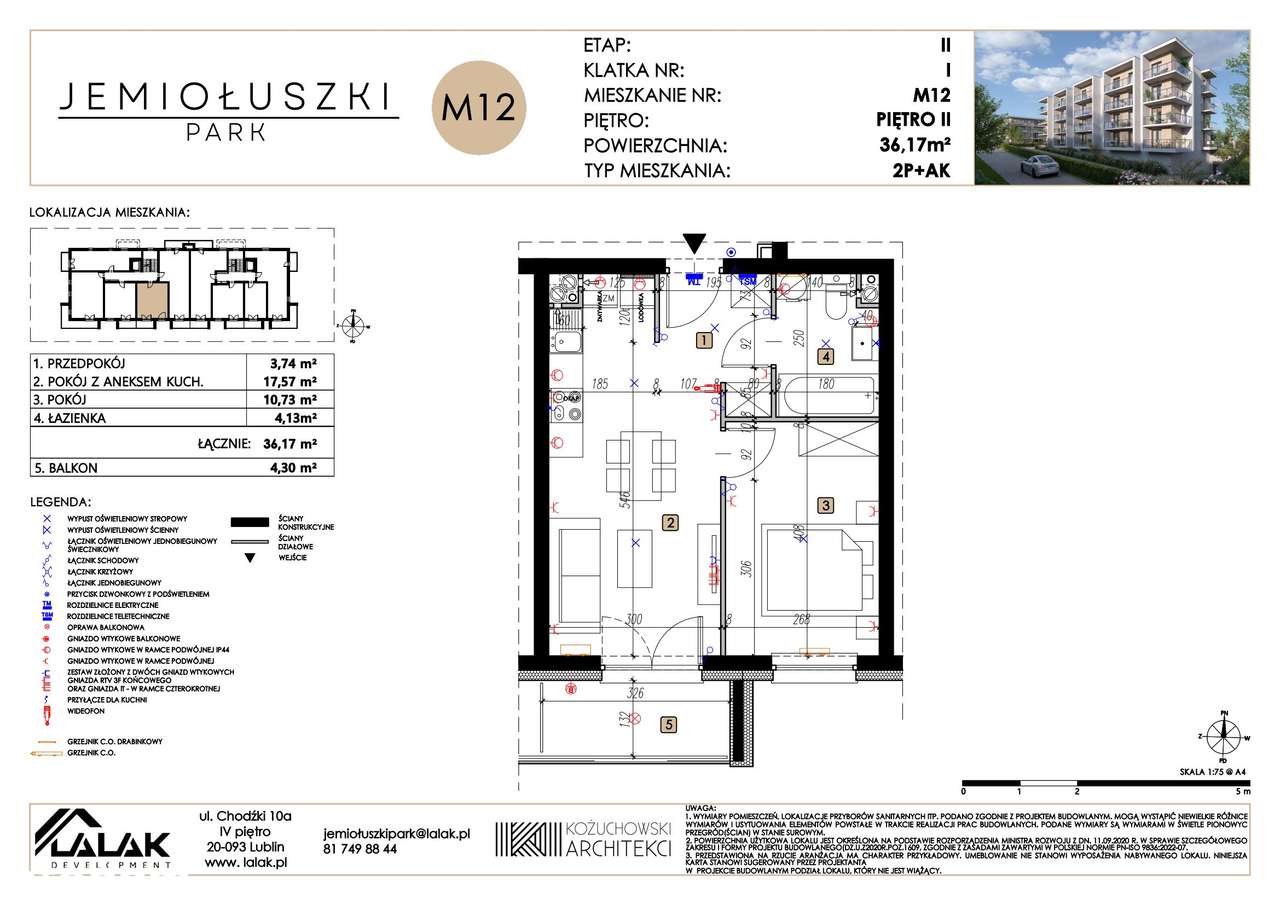 2-pokojowe mieszkanie 36m2 + balkon Bez Prowizji - Pełny obrazek: 2/7