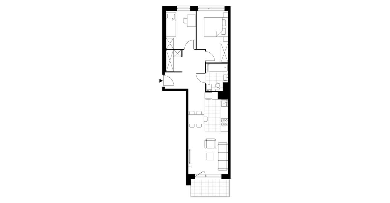 3-pokojowe mieszkanie 53m2 + balkon - Pełny obrazek: 3/8