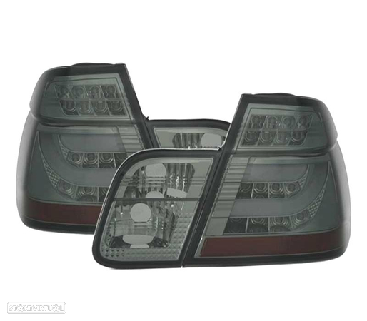 FAROLINS TRASEIROS LED PARA BMW E46 01-05 CROMADO ESCURECIDO - 5