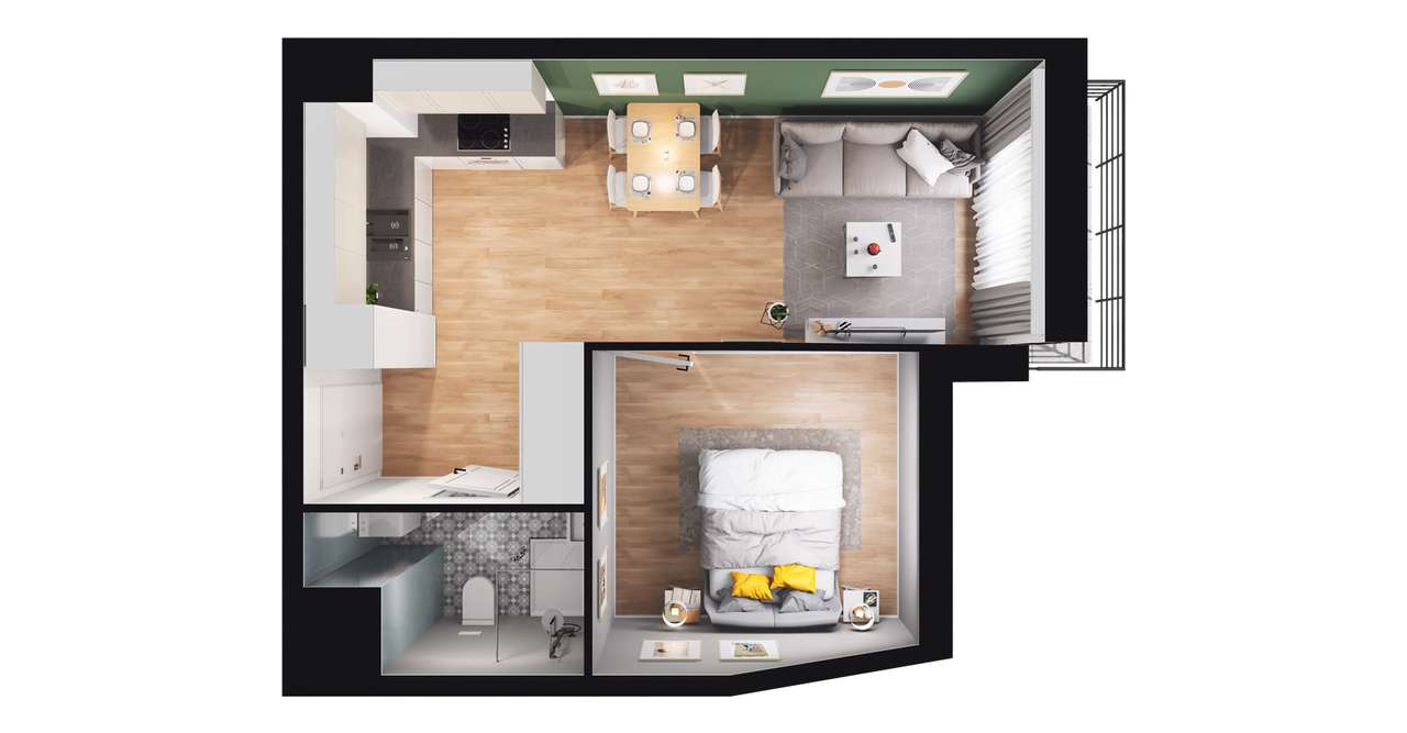 Pod Jeleniami | mieszkanie 2-pok. | A1.4/2 - Pełny obrazek: 3/9