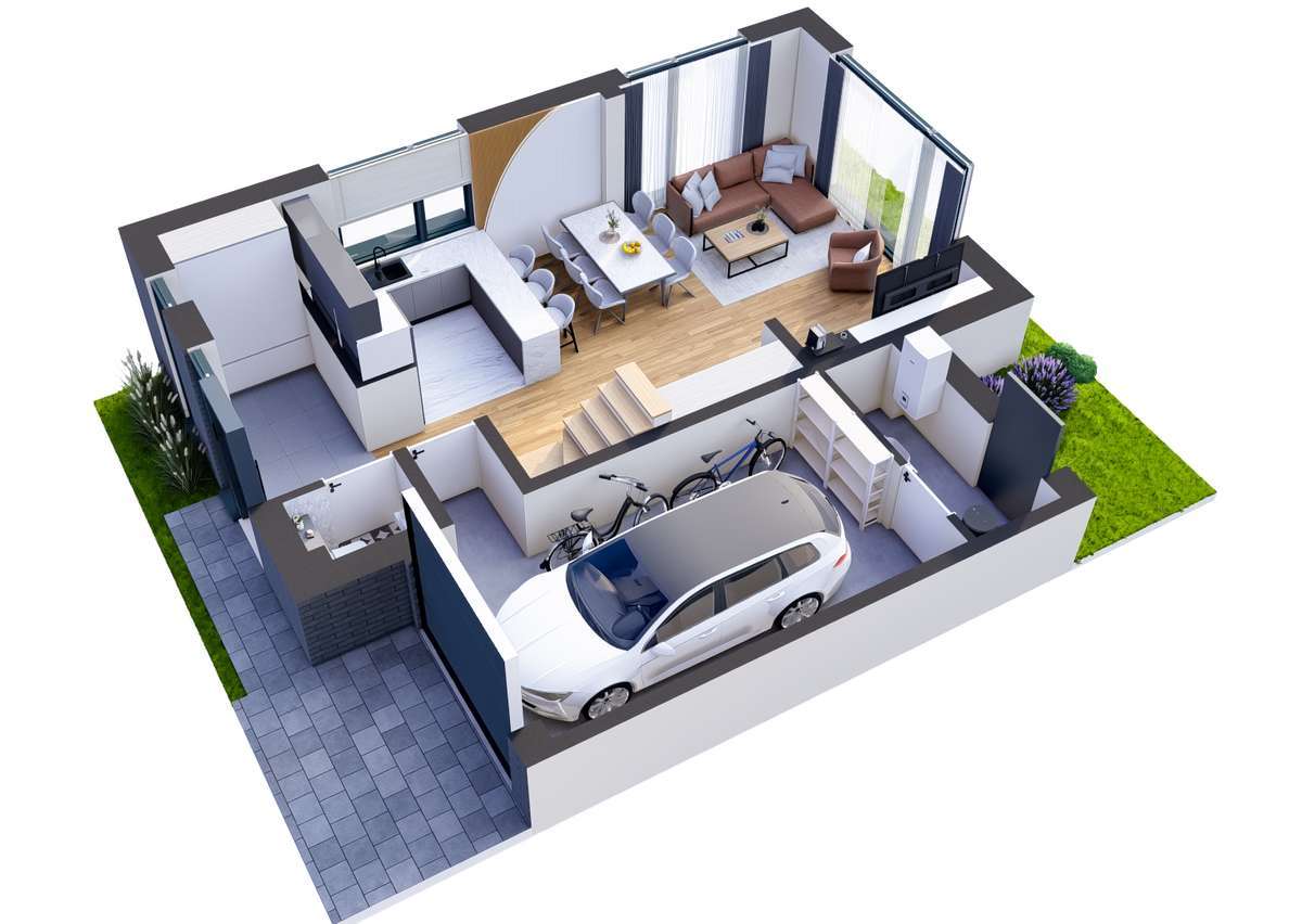 Nowoczesny dom szeregowy 114m² 8B | Garaż, ogród i taras | Lipiec 2026 - Pełny obrazek: 5/12