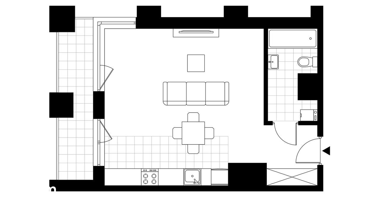 2-pokojowe mieszkanie 38m2 + loggia Bez Prowizji - Pełny obrazek: 3/8