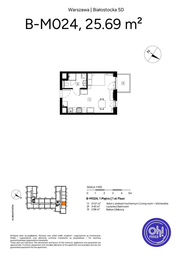 1-pokojowe mieszkanie 25m2 + balkon Bez Prowizji - Pełny obrazek: 2/9