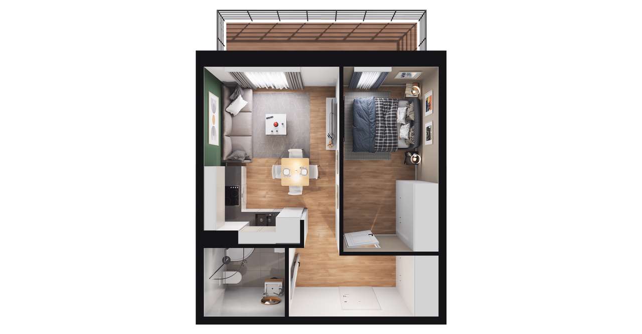 Zakątek Łokietka | mieszkanie 2-pok. | B5 - Pełny obrazek: 3/7