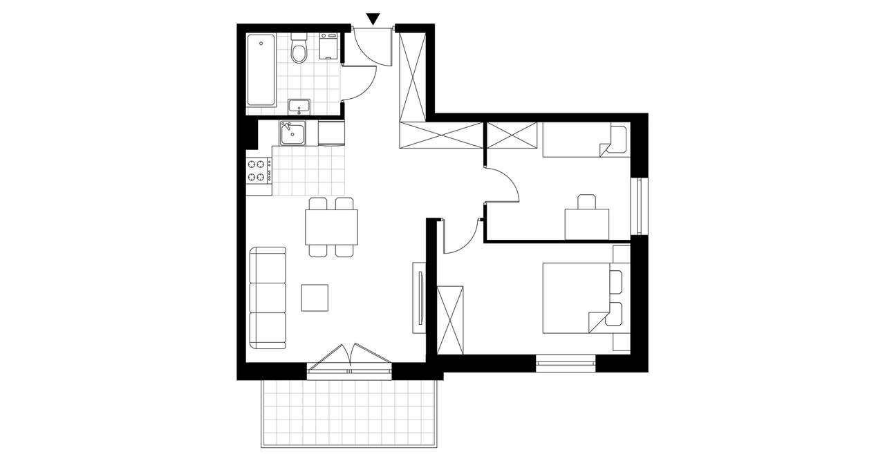 3-pokojowe mieszkanie 53m2 + balkon - Pełny obrazek: 3/8