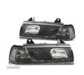 FARÓIS COM LUZ DIURNA LED PARA BMW E36 4PORTAS 90-99 FUNDO PRETO - 4