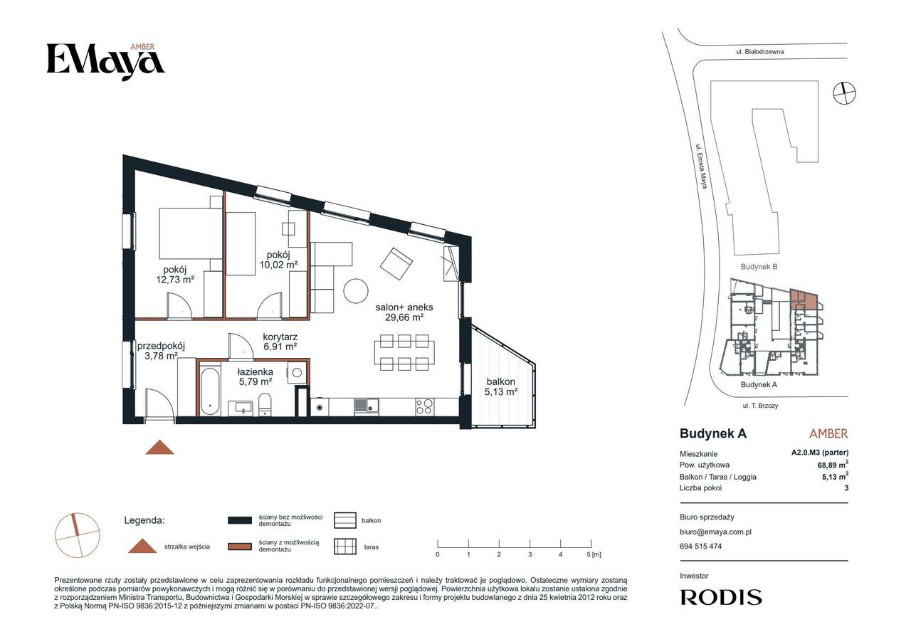 3-pokojowe mieszkanie 68 m² + loggia Bez Prowizji - Widok 2